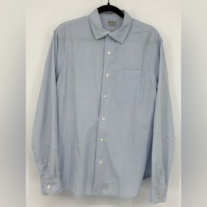 OOBE BRAND Shirt Blue White Striped 100% Cotton Mens Large